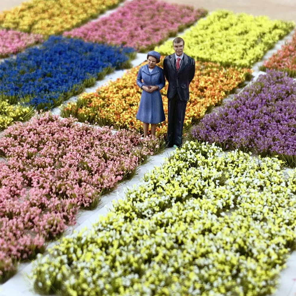 

Simulate Mini Flower Clusters Self Adhesive Static Grass Tufts For Miniature Scenery Landscaping Kids Toys Potting Ornaments