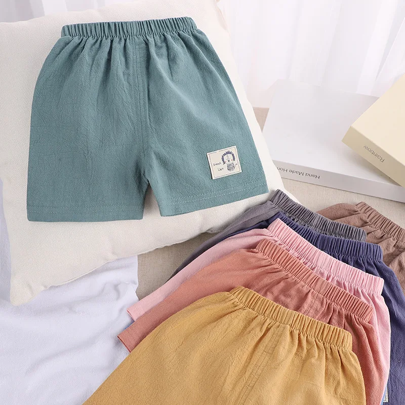 1-5 Years Kids Summer Shorts Boys Girls Korean Style Cotton and Linen Short Pants Toddler Little Children Cute Shorts