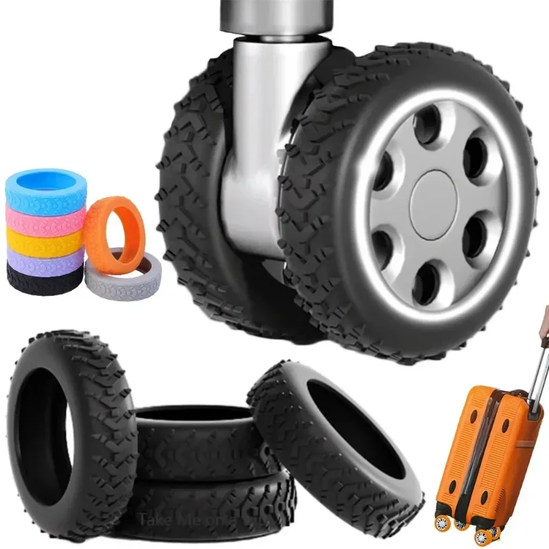 Thicken Texture Silicone Wheels Protector For Luggage Reduce Noise Travel Luggage Wheels Cover Accessories 1/24Pcs luggage wheel protector