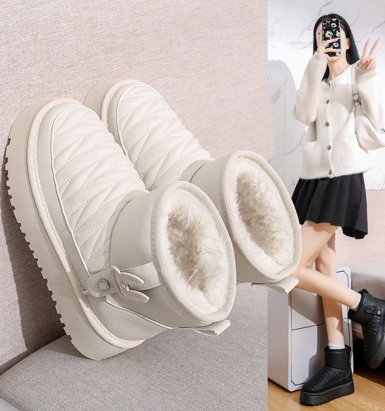 

Женские ботинки, новинка 2023, зимняя обувь с круглым носком, женская обувь, сабо на платформе, на Плоском Каблуке, Дамская резиновая Лолита, однотонная обувь из искусственной кожи