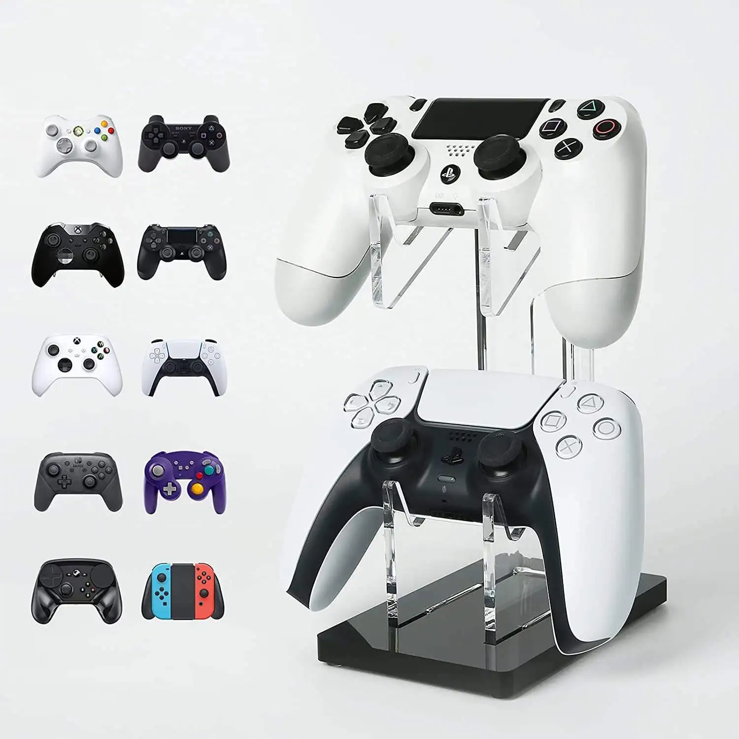 Support Pour Manette Et Casque, Aluminium Et Bois, Pour Accessoires De Jeu De Bureau Universels - Informatique