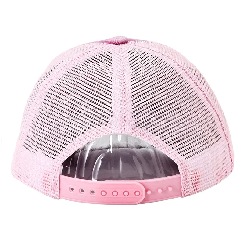 2024 New Summer Women's Black White Pink 5 Panel Baseball Cap with Breathable Mesh Trucker Snapback Hats for Men Women Gorros 4