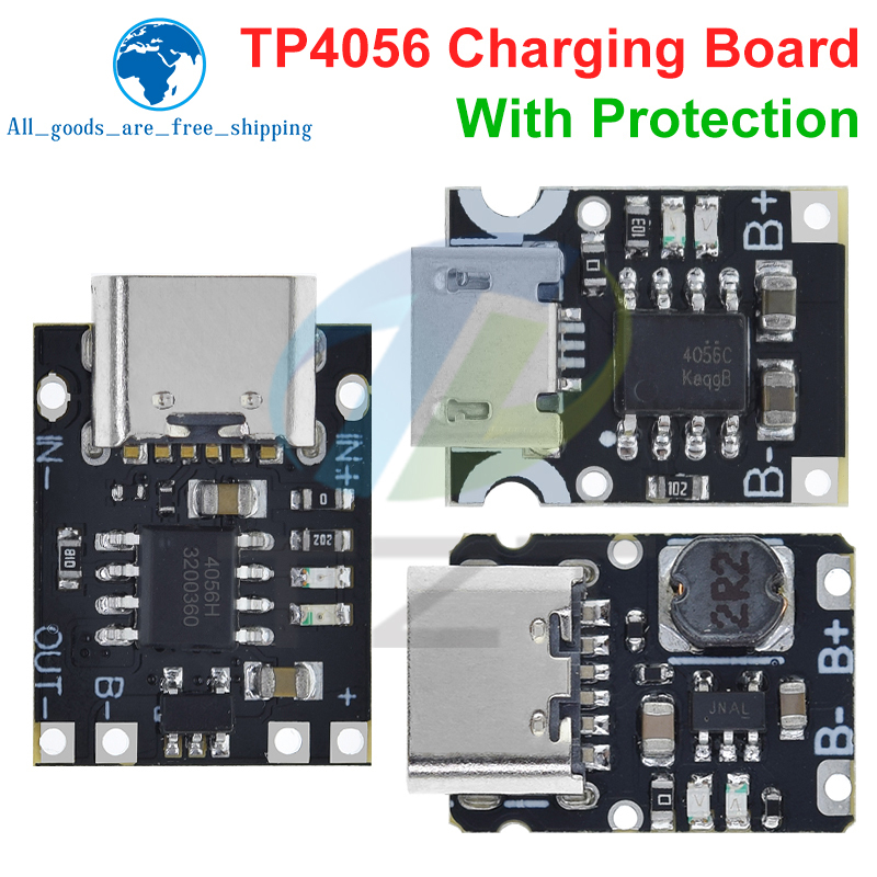 1/5/10PCS TP4056 1A 3.7V Lithium Battery Charging and Discharging Board with Protection Type-C USB Li-ion Battery Charging Board
