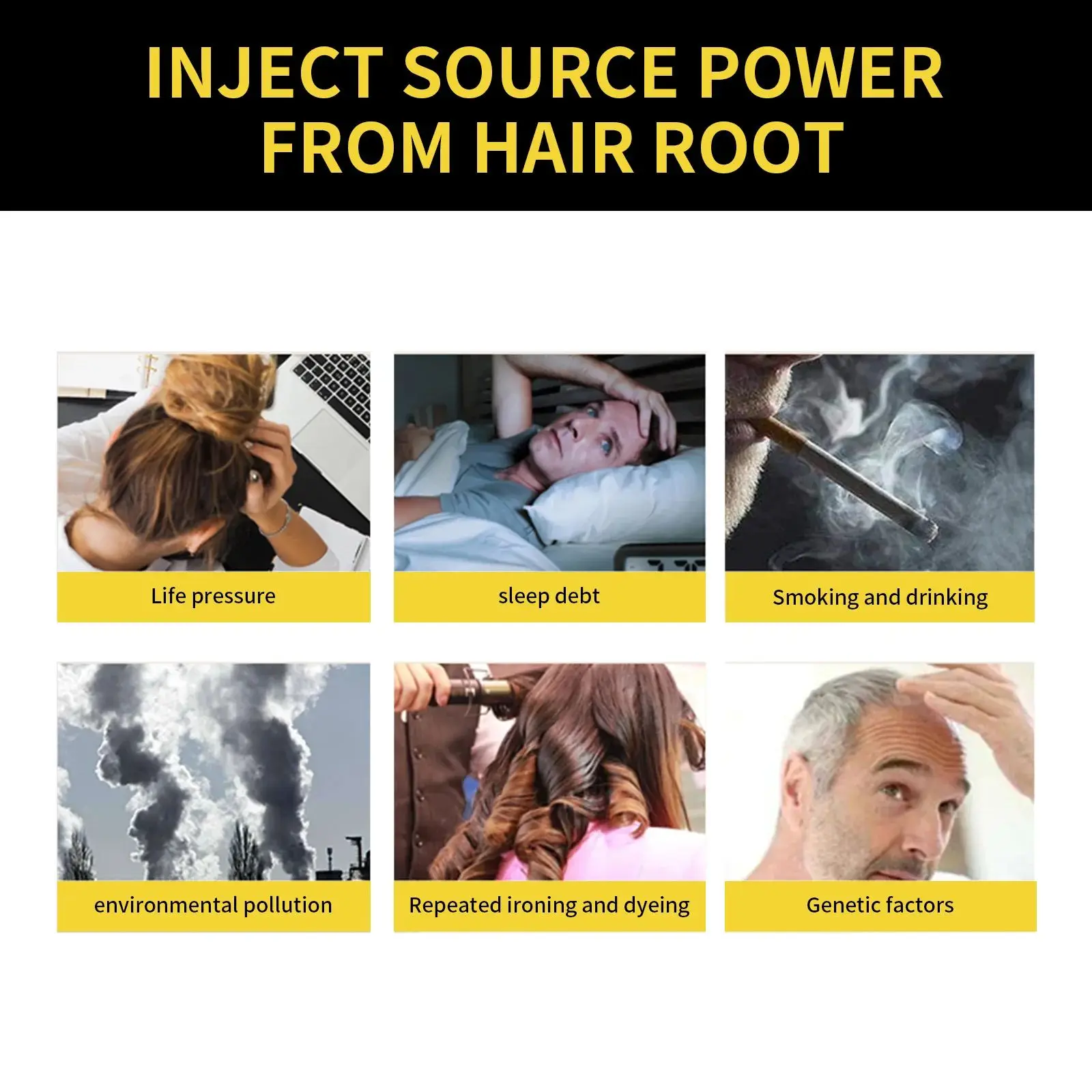 Hair Color Dye Shampoo Gray White Cover Natural Fast Dye Repair Dry Damaged Cleaning Nourishing Roots Restore Black Hair Shampoo 6