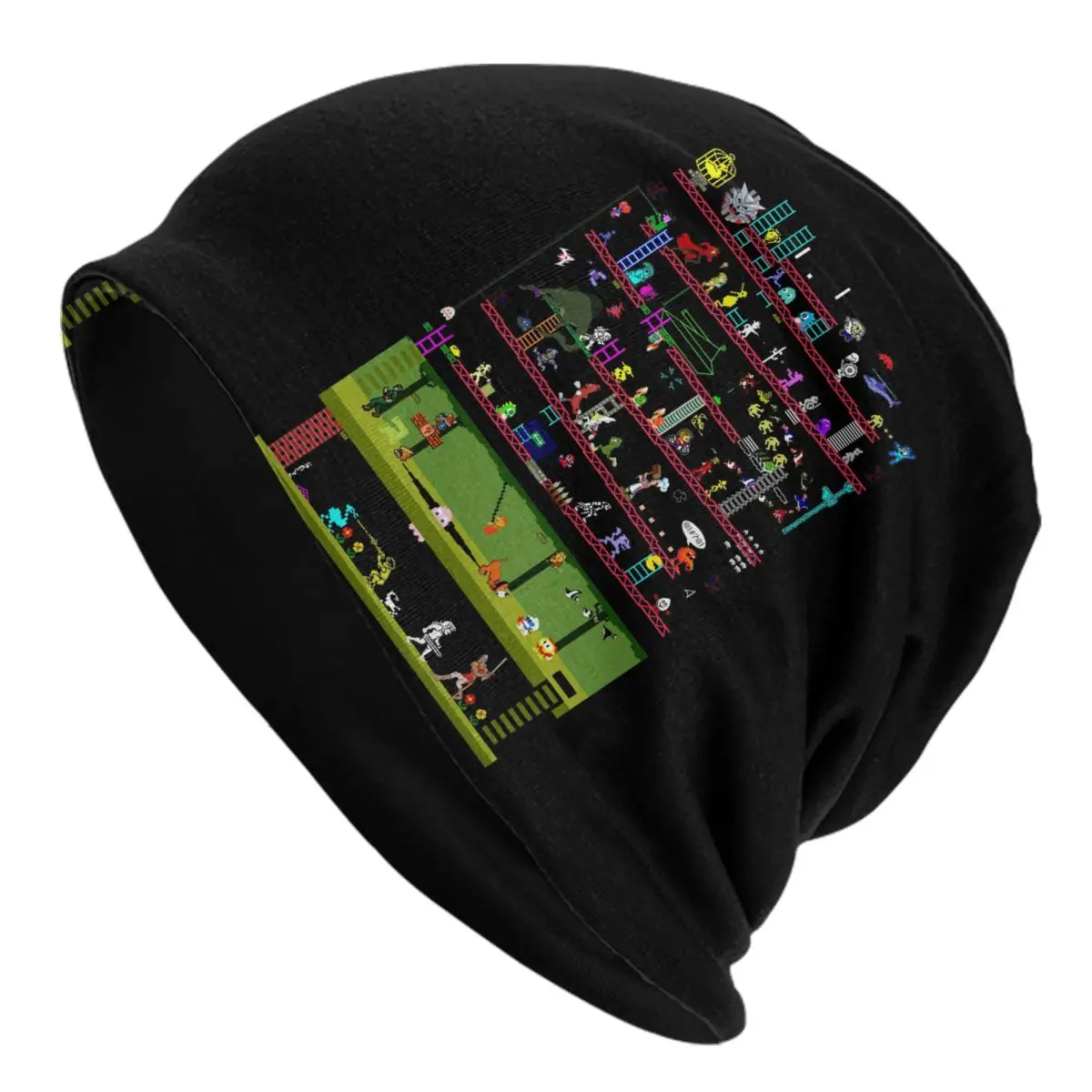 

Arcade Game Collage Skullies Beanies Caps Winter Warm Knitted Hat Adult Classic Video Game FC Console Bonnet Hats Ski Cap