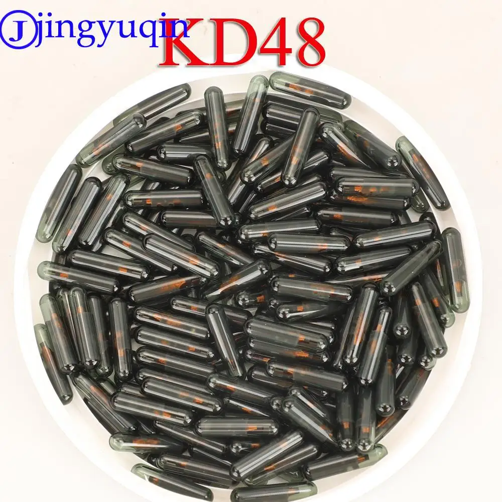 

Jingyuqin 10/50pcs Replacement Transponder ID48 Glass Chip Car Remote Key Blank Chip Copy KD48 For KEYDIY KD-X2