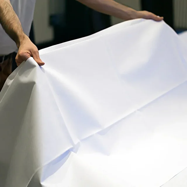 Nappes Rondes Blanches en Tissu Lisse, Couverture de Superposition, Grille de Table, Décoration d'Hôtel, de ixde Mariage, Plusieurs Tailles en Option, 145-335cm 2