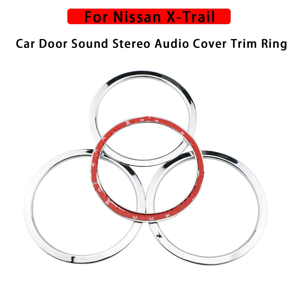 4Pcs Car Door Sound Stereo Audio Cover Trim Ring Per Nissan X-Trail Xtrail Rogue T32 2014- 2020 Abs Tweeter Speaker Cover