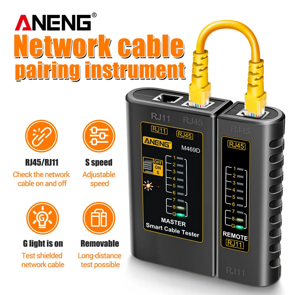 Aneng M469d Cable Lan Tester Network Cable Tester Rj45 Rj11 Rj12 Cat5