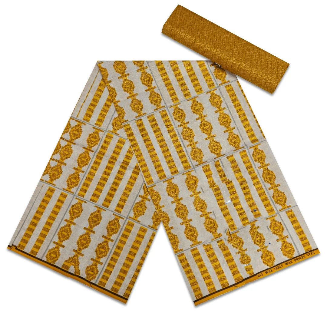 Ankara African Fabric golden Wax Fabric Nigeria Ghana Style Tissu Sewing Dress Craft DIY 100% Cotton 4+2yards African Wax Fabric