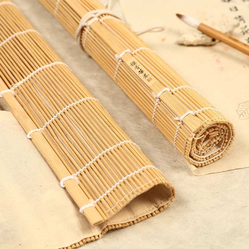 

Wholesale Pen Curtain Roll Pencil Bag Old Bamboo Color Bamboo Brush Curtain Ancient Style Bag Brush Storage Curtain Pen Roll Pro