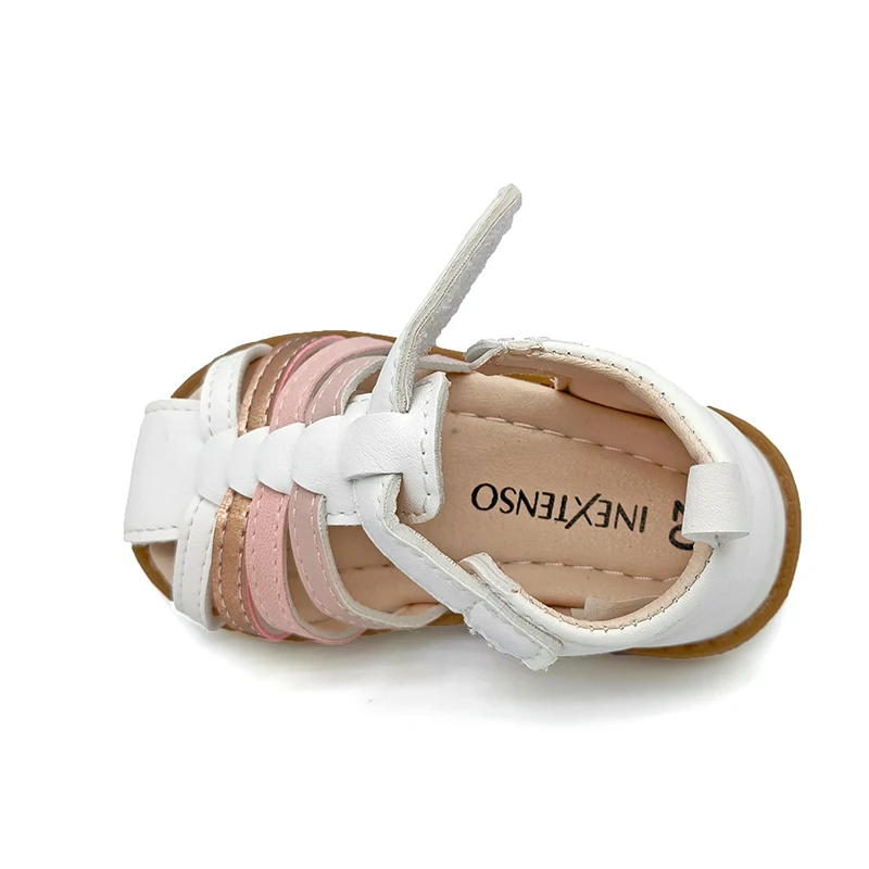 NEW DESIGN 1pair closed Toe PU leather Girl/Boy Children Sandals Orthopedic shoes, kid Soft Sandals