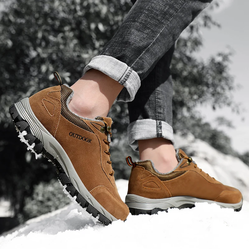 Men's Hiking Shoes Brand Suede Leather Men Sport Shoe Outdoor Climbing Hunting Sneakers Wear-resistant Tactical 39-49