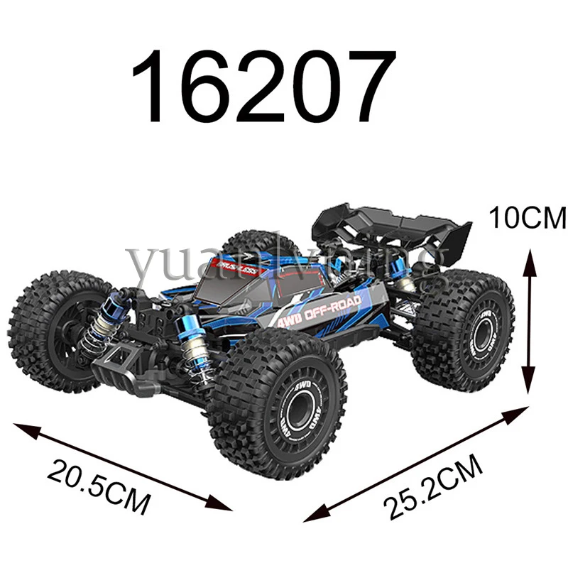 MJX 16207 16208 원격 조종 자동차 1/16 4WD RC카 70KM/H 브러시리스 RC 레이싱카 원격 조종 오프로드 트럭 장난감