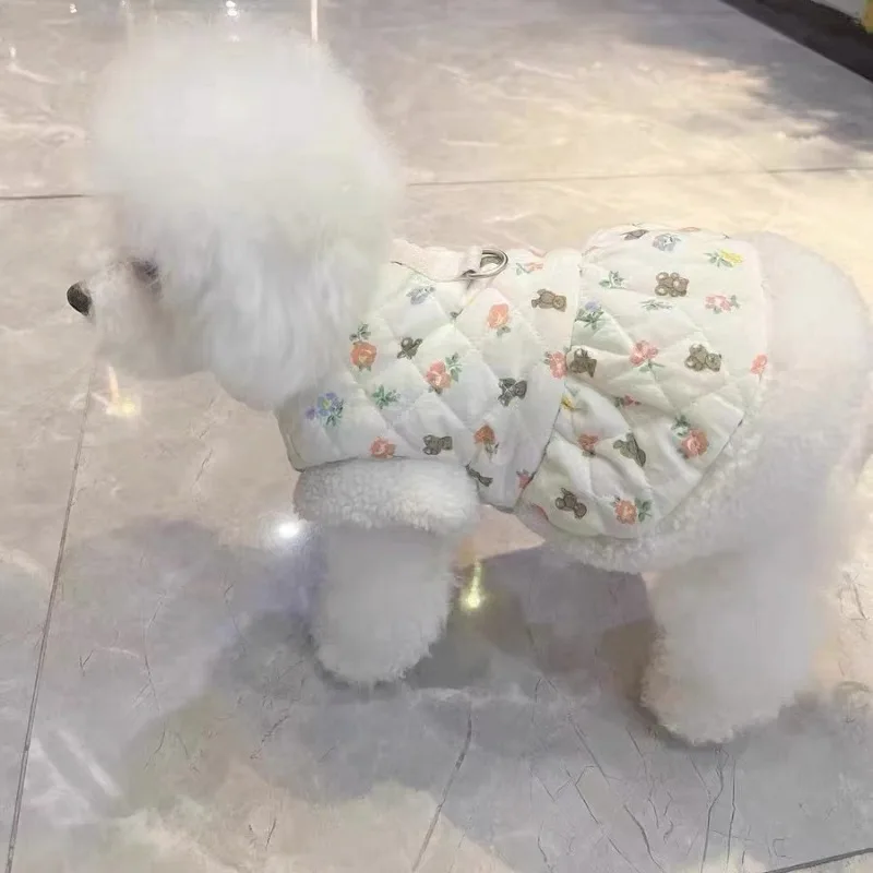 Warm Winter Pet Dog Clothes Teddy Flower Cotton Puppy Dress Thickened and Warm Puppy Feet Coat Pet Fashion Cardigan XS-XL Warm Winter Pet Dog Clothes Teddy Flower Cotton Puppy Dress Thickened and Warm Puppy Feet Coat Pet Fashion Cardigan XS-XL