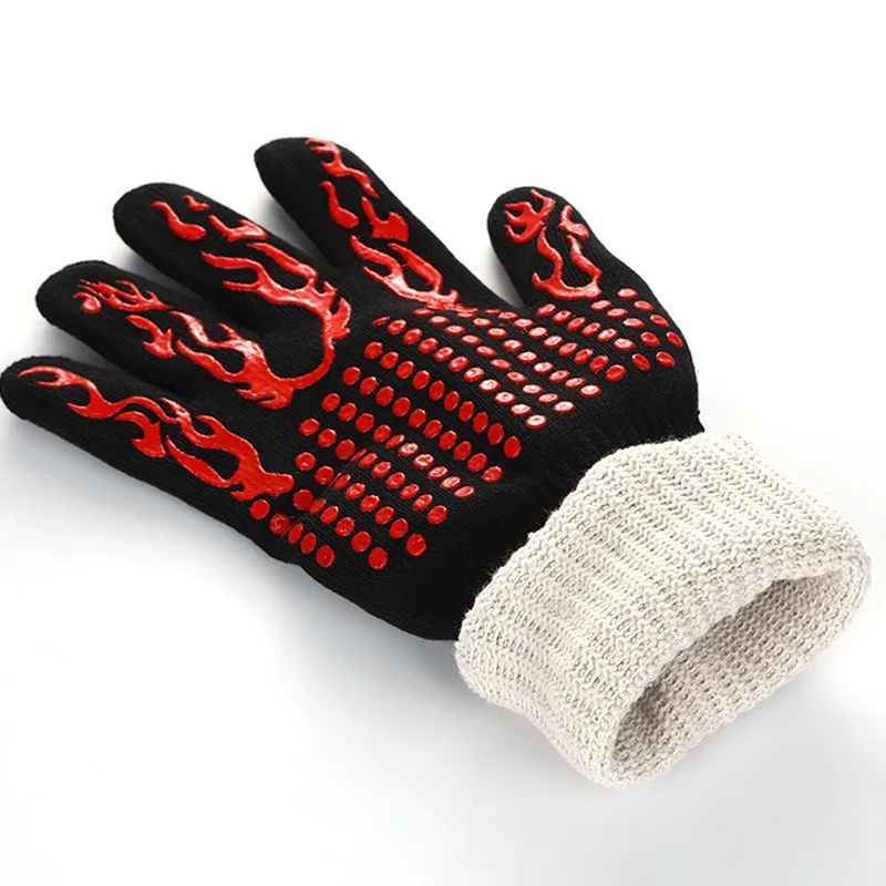 Silicone Oven Mitts Kitchen Gloves Silicone Oven Gloves BBQ Gloves Silicone Heat-Resistant Glove Kitchen Microwave Oven Mitts 500 800 Degree Fireproof And Non-Slip Barbecue Gloves
