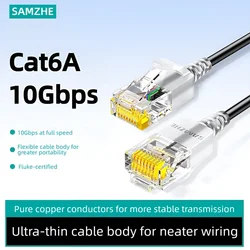 High-Speed Cat6A Ethernet Network Patch Cable for PS, PC, Modem, and Router Connections (Black Ethernet Cable)