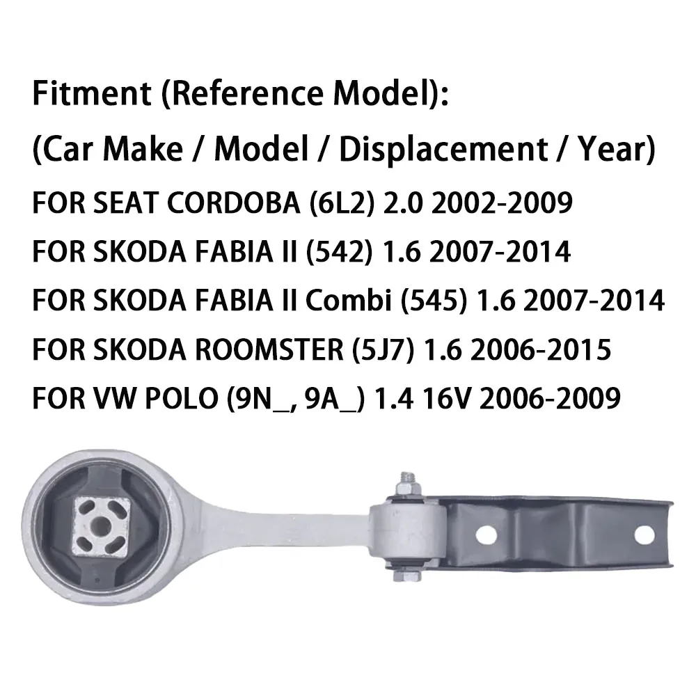 For VW POLO SKODA FABIA ROOMSTER SEAT CORDOBA Engine Mount 6Q0199851AM 6Q0199851AH 2006-2015 Bracket Support Accessories