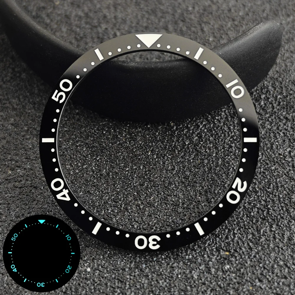 Blue-Green Luminous Ceramic Watch Bezel Insert - Flat Design