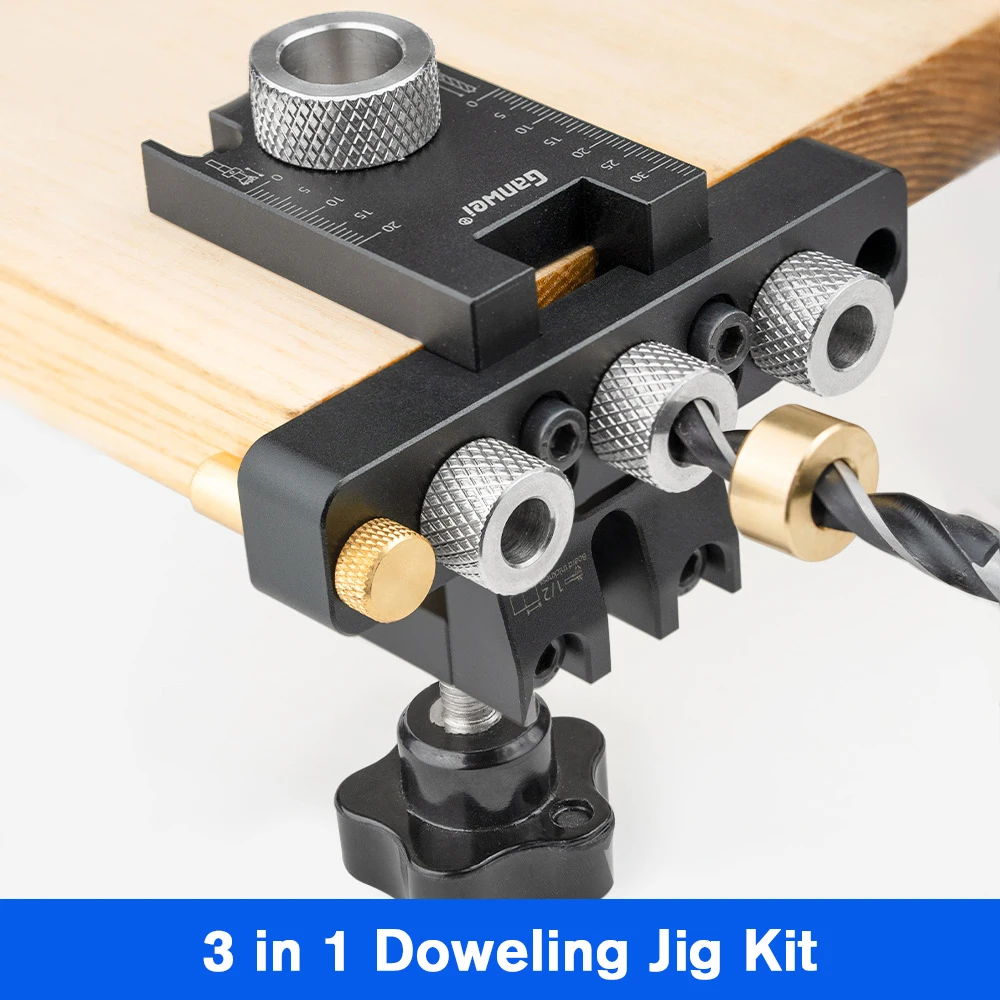 Adjustable Doweling Jig Woodworking Pocket 3 in 1 Hole Jig 8MM 10MM