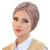 KepaHoo Solid Color Women Muslim Hijab Caps Wrap Head Indian Turban Bonnet Fashion Headdress Islamic Clothing Accessories 1