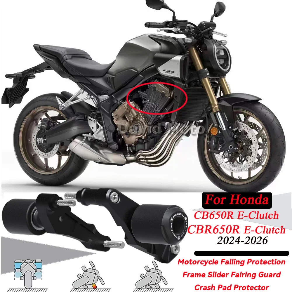 CB650R E-Clutch For Honda CB650R CBR 650R E-Clutch 2024-2026 Motocross Frame Sliders Crash Protector