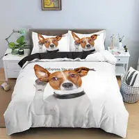 2022 Cute Jack Russell Dog  Luxury Queen King Single Bedding Set Duvet Cover With Pillowcase For Kids Adult Bedclothes 2
