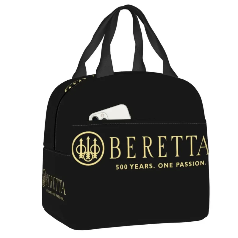 

Beretta Insulated Tote Bag for Women Kids Military Gun Gift Portable Thermal Cooler Lunch Box Picnic Container Bags