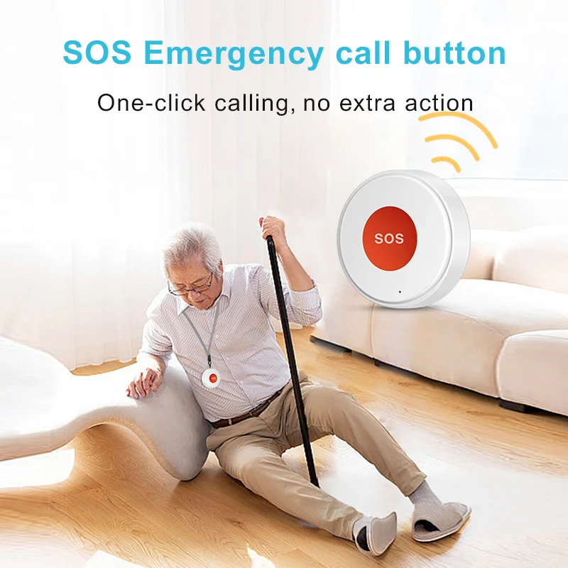 Tuya WiFi Smart SOS Call Button Wireless Caregiver Pager Phone Alert Transmitter Emergency Call Button For Kids Elderly Patient medical alert button,emergency alarm button