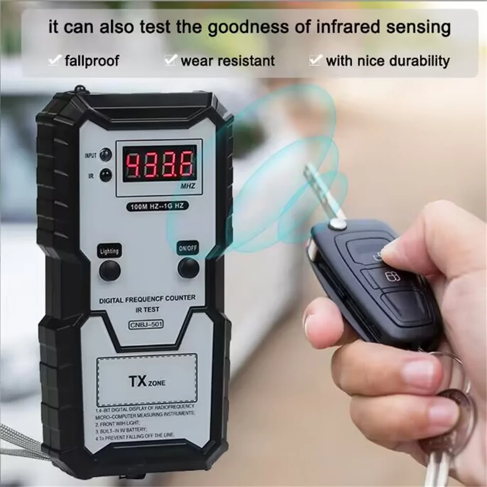 BJ-501 Car Remote Keys Infrared Frequency Tester Digital Electronic Infrared Frequence Measuring Instrument 100M-1GHZ 4-bit circuit tester circuit detector
