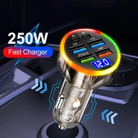 Chargeur de téléphone de voiture rapide 380W/250W, double adaptateur d'interface PD 4 en 1 avec affichage de tension QC3.1, différents styles pour toutes les voitures 6