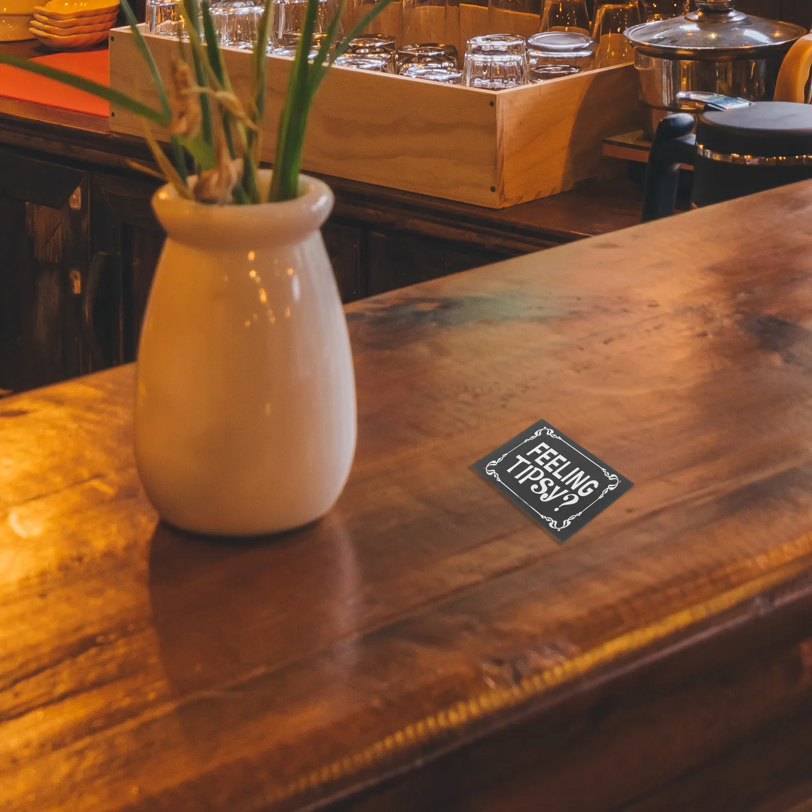 10Pcs Feeling Tipsy 스티커 라벨 방수 자체 접착식 레스토랑 바 장식 데칼 세련된 투명 글꼴 밝은 색상