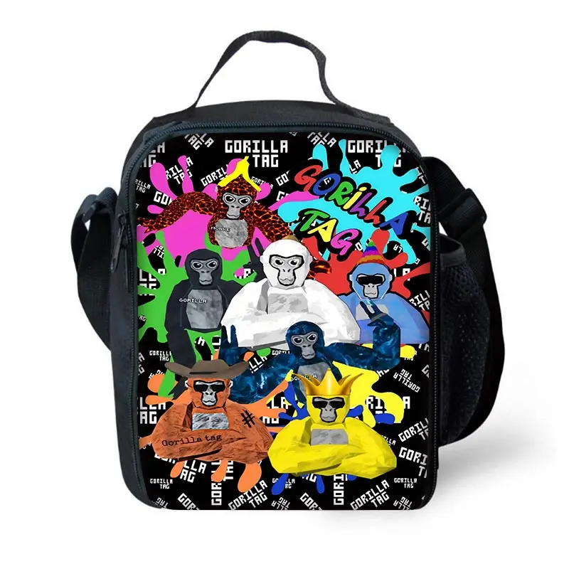 Cartoon Novelty Cool Gorilla Children's Backpack with Lunch and Pencil Bags - Perfect Gift for Kids
