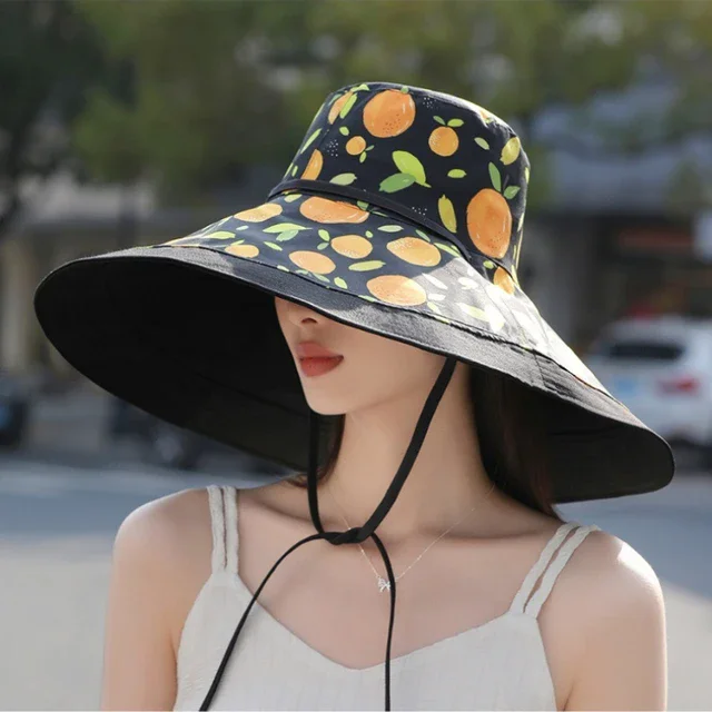 Enlarged Brim Sun Hat Double Wear Sun Hat Casual Simple Outdoor Beach Vacation