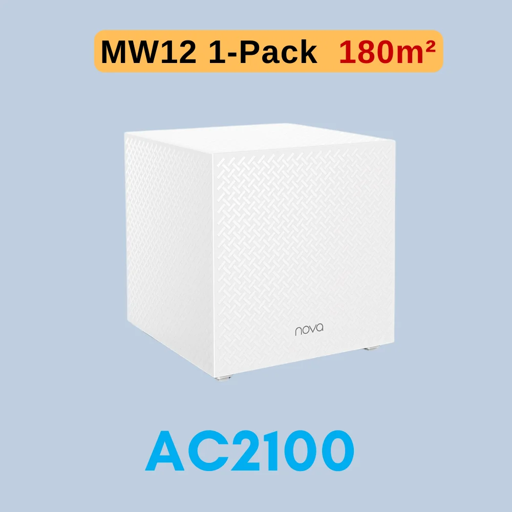 נתב רשת Tenda Mesh Wifi 2100Mbps MW12 ג'יגהביט דו פס אלחוטי Roteador AC2100 2.4&5Ghz מרחיק טווח רשת 500m2