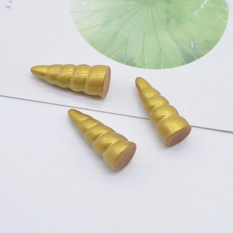 Resin Crafts Accessories 30Pcs/lots 3D 10*24mm Rainbow Gold Unicorn Corn Colorful Resin DIY Crafts Home Decorations Accessories Appliques Supply