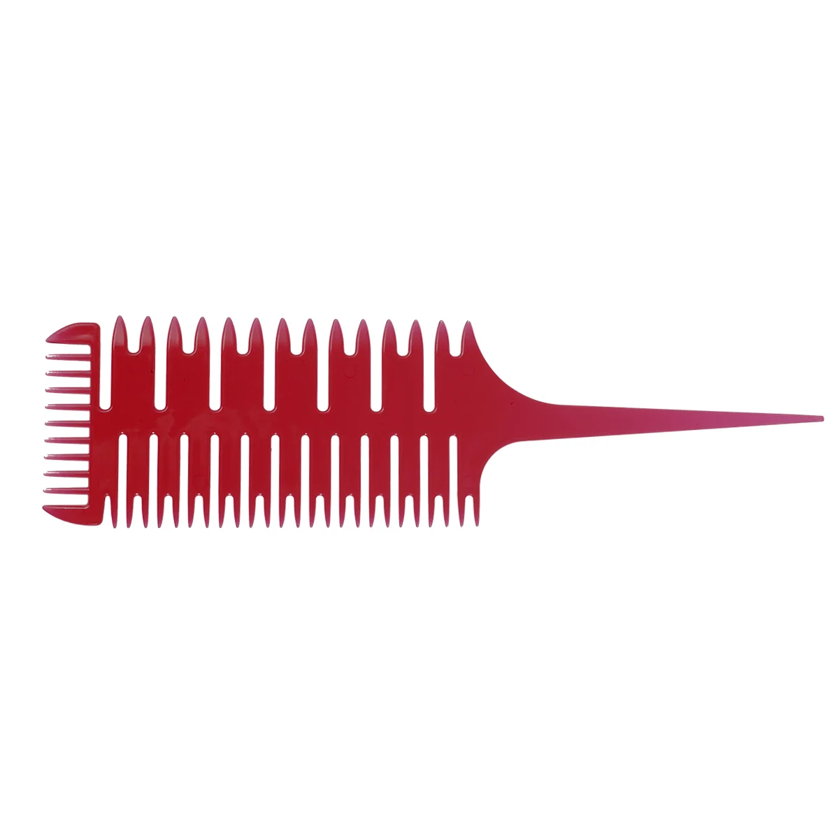 

Hair Comb 3 Sides Shape Hair Brush Detangling Brush Coloring Dispensing Brush for Hair Styling Tools ( Red )