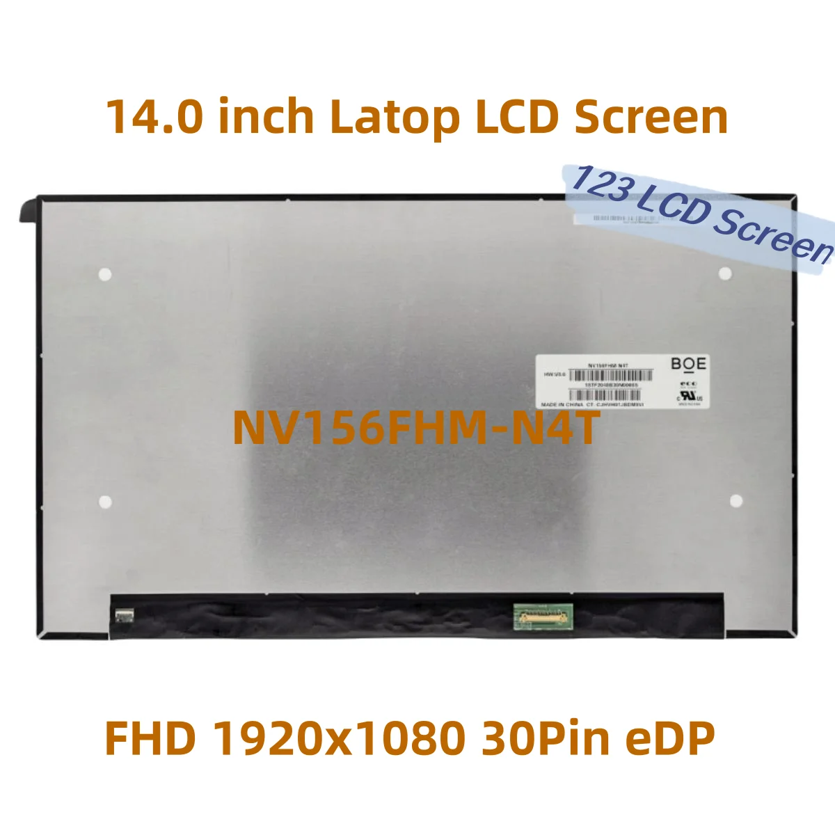 

15.6" Laptop screen NV156FHM-N4T NV156FHM N4H fit N156HCA-E5A E5B NV156FHM-N63 LCD Display Panel Matrix FHD 1920x1080 30Pin eDP