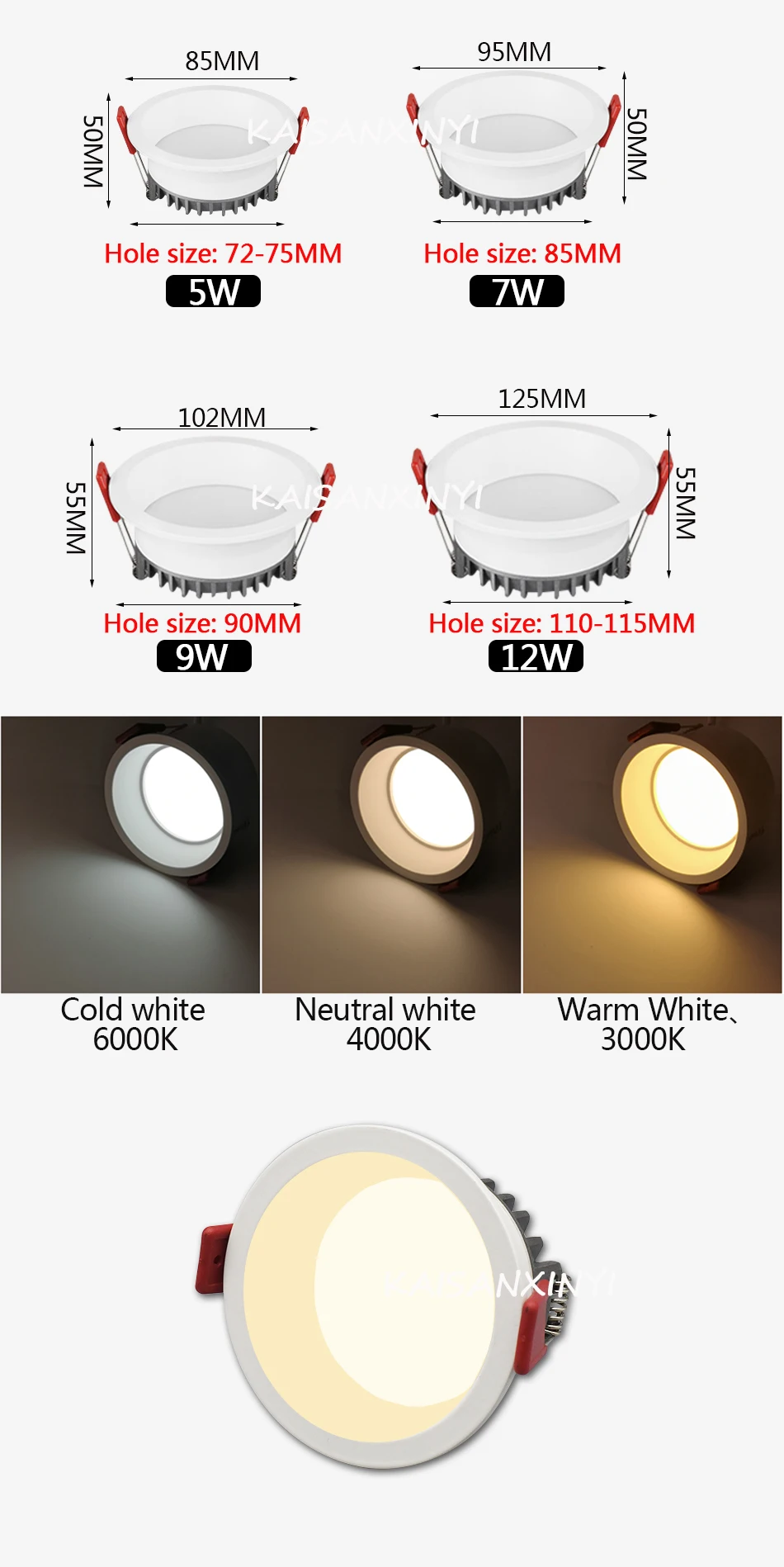 Recessed Anti-glare LED COB Downlight 12W 9W 220V Ceiling Lamp Spot Light 5W 7W Home Living Room Bedroom Indoor Lighting ultra slim led downlights