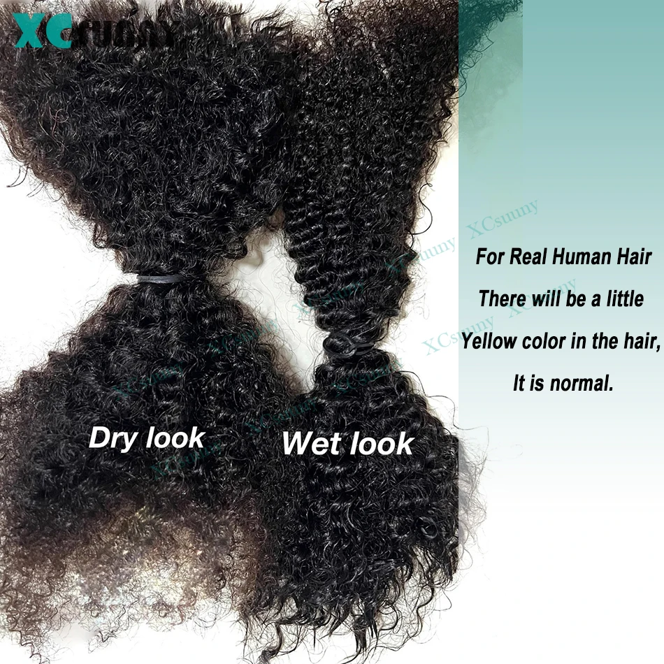 Human Hair Extensions Bulk Human Hair For Twist Afro Kinky Curly Bulk Human Hair For Braiding / Locs / Micro Twist Braiding Kinky