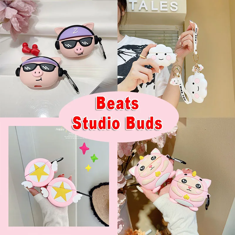Per Beats Studio Buds Custodia 3D Cartoon Custodia Morbida Per Auricolari In Silicone Per Beats Scatola Di Ricarica Wireless Beats Buds Cover