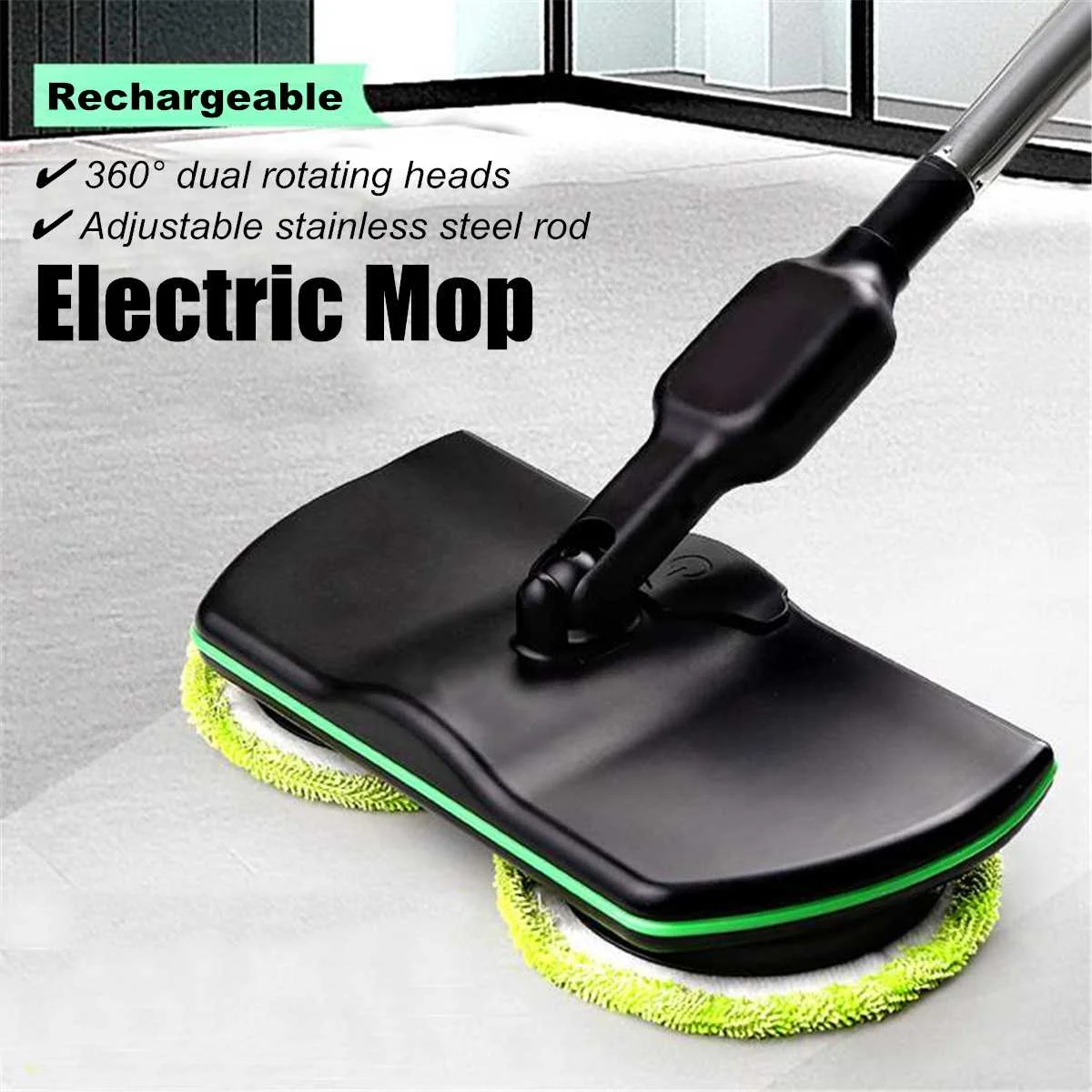 Description Picture 4 of itemHandheld Wireless Electric Mop Floor Washer Electric Mop Wireless Rotating Rechargeable Floor Wiper Cordless  Sweeping