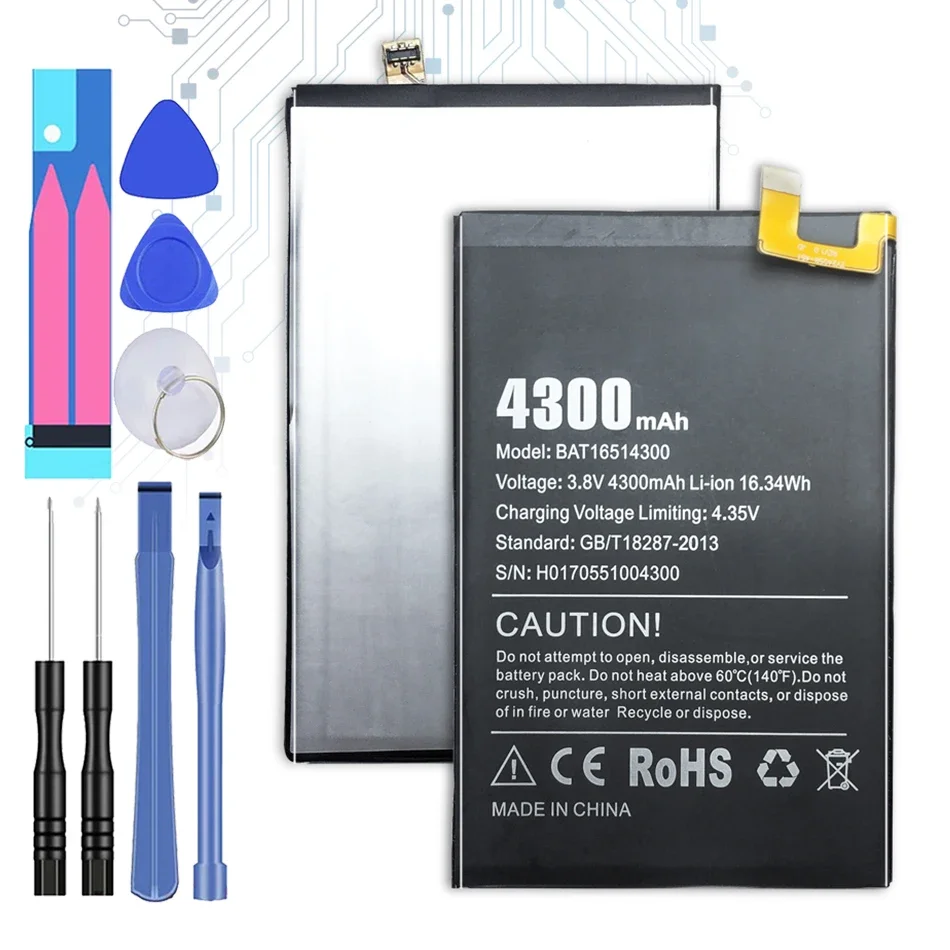 

Replacement Battery For Doogee Y6 Max Y6Max Battery 4300mAh BAT16514300 High Quality Batterie with Track Code