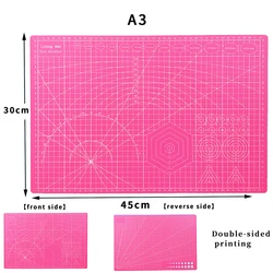 A3 Double - Sided PVC Cutting Mat for Crafts and DIY Projects (Pink)
