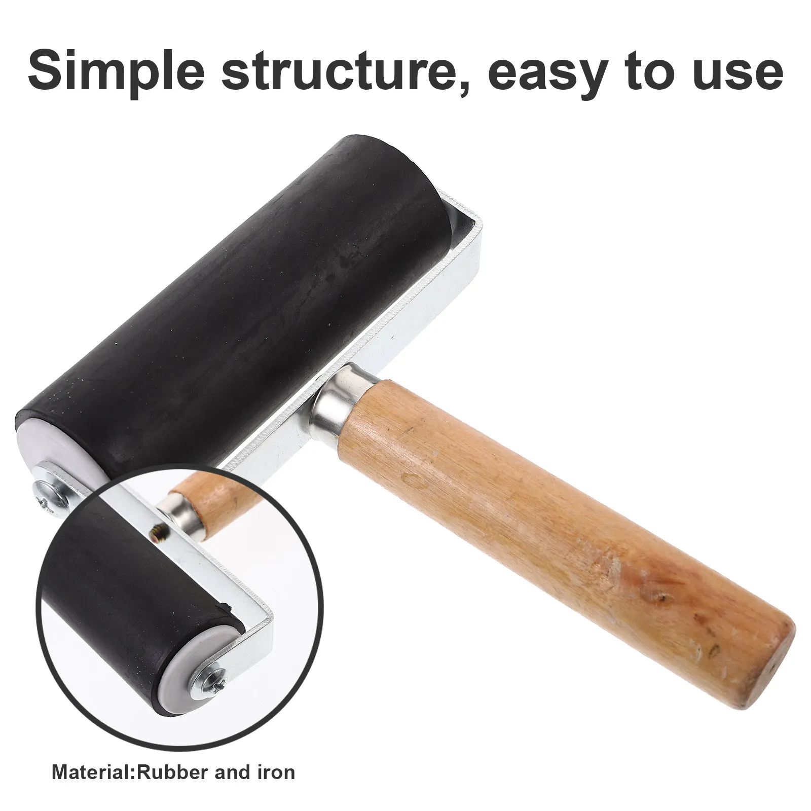 고무 롤러 블랙 헤비 메탈 프레임 편안한 그립 잉크 접착제 도포 인쇄공예 스탬핑 공예 도구