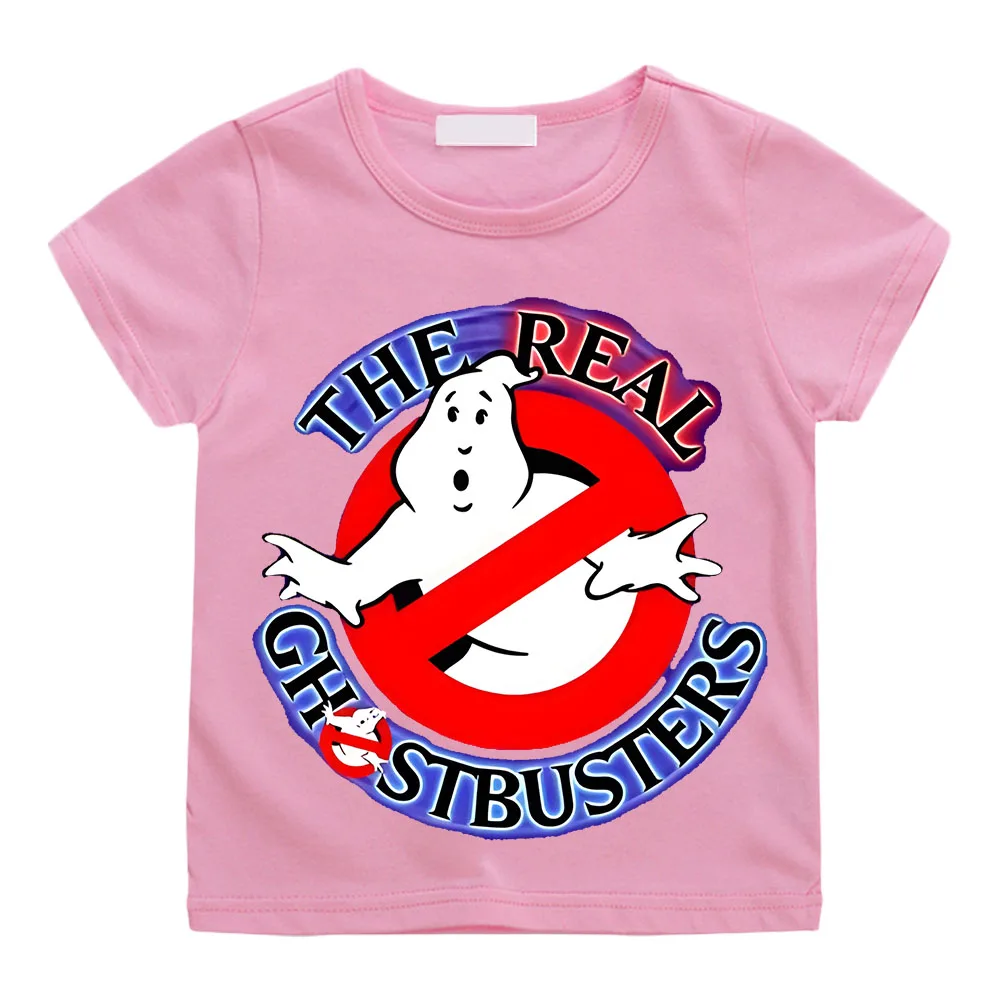 Summer Boys/Girls 4-14t Cartoon Cotton Funny Ghostbusters Game Print Cartoon Short Sleeve Children T-Shirt Animation Costumes 6