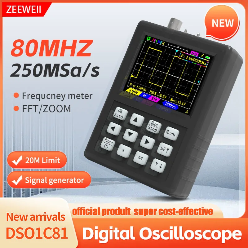 ZEEWEII DSO1C81 2.8 Inch Handheld Digital Oscilloscope 100M