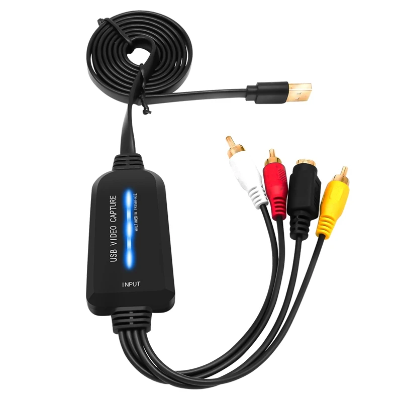 A02R USB 2.0 비디오 캡처 카드 단일 채널 USB 캡처 카드 AV 캡처 장치 드라이브가 없는 디지털 변환기