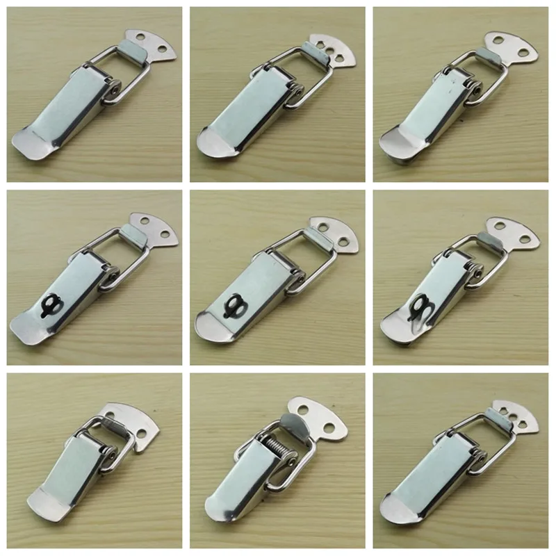 Lot De 4 Loquets à Bascule Ressort En Acier Inoxydable - Avec Trou Pour Cadenas, Pour Armoire, Boîte, étui