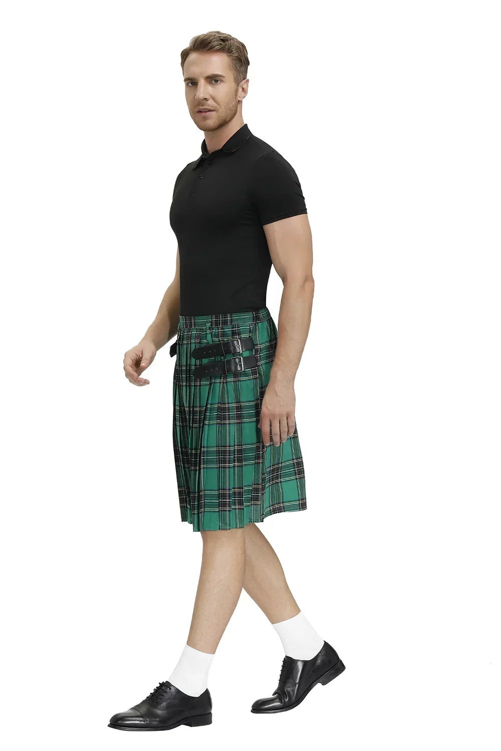 Kilt Masculino Utilitário - Tartan Royal Stewart Com Bolsos